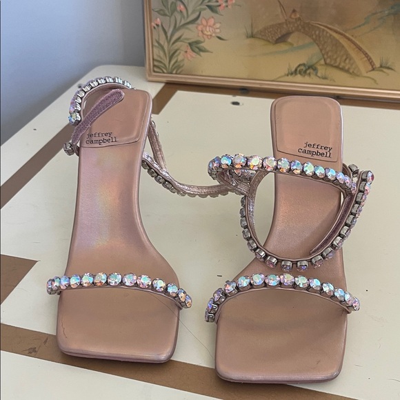 Jeffrey Campbell Pink Heels with Crystal Straps - Picture 11 of 12